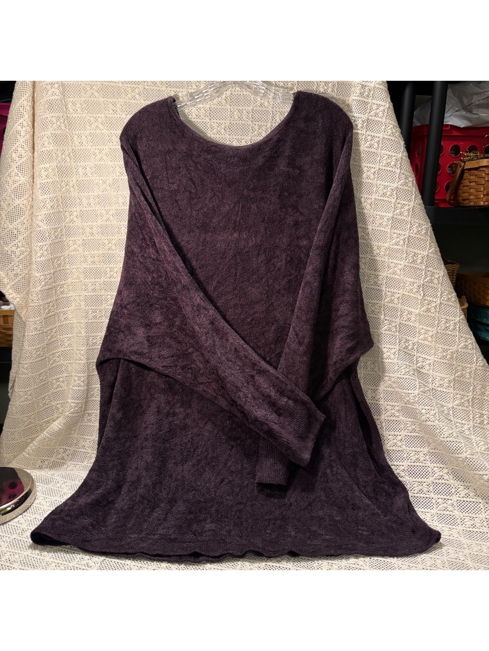 J Jill Wearever 2x dark purple long sleeve top
